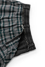 RELABEL Detachable Plaid Drape Oversized Denim Shorts