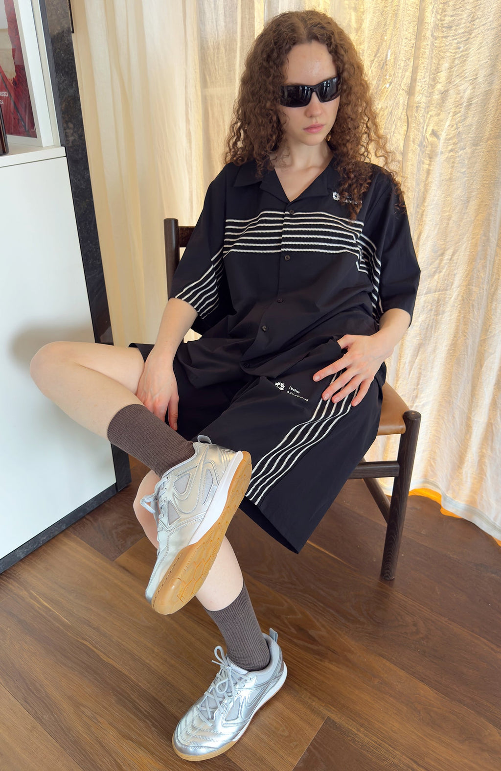 MIICHOUS Contrast Stripe Short-Sleeve Shirt