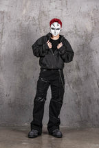UNDERWATER Distressed Spliced Fallen Armor Zip-Up Hoodie