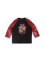 TRECLUB Studded Raglan Graphic 3/4 Sleeve Tee