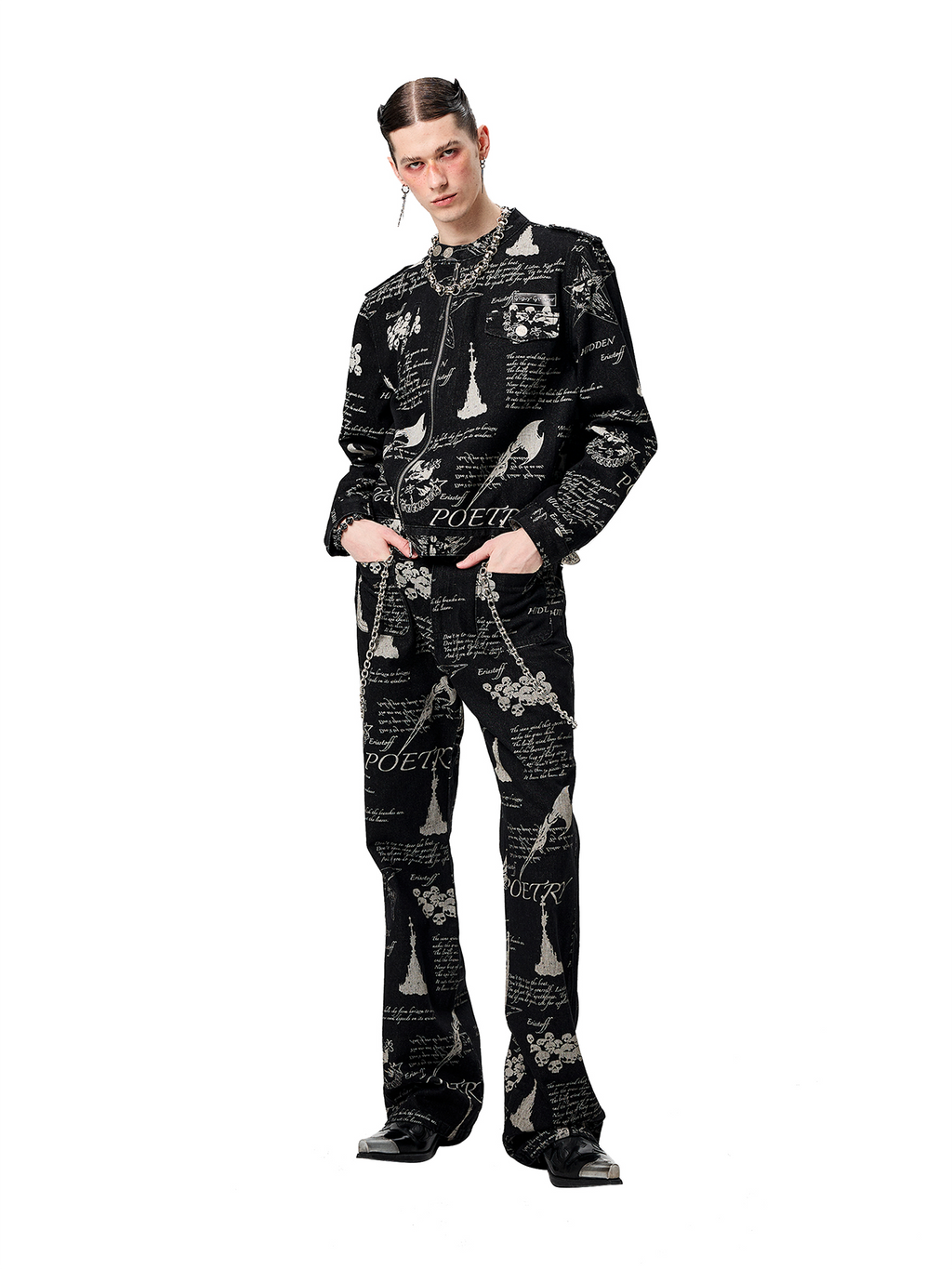 CYCYCY Punk Washed Graffiti Jeans