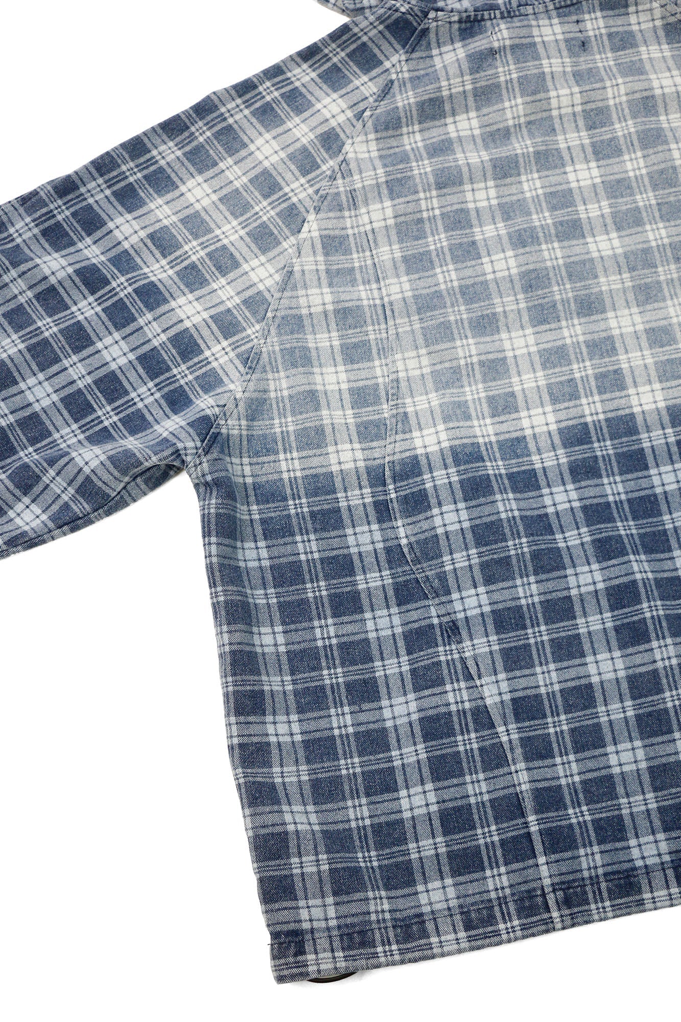 RELABEL Plaid Rivet Paneled Faded Hoodie