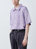 GRAINMUSTARD Crinkled Linen-Cotton Half Shirt