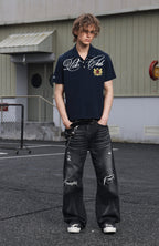 SAVAGEGROWTHWORLD Retro Crest Graphic Polo Tee