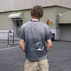 SAVAGEGROWTHWORLD Studded Distressed Graphic T-Shirt
