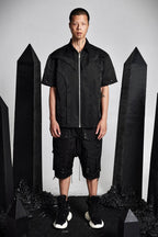 SSIN7 Multi-Pocket Satin Drawstring Shorts