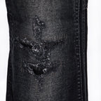 CATSSTAC Distressed Double-Knee Carpenter Straight-Leg Jeans Black