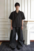 SSIN7 Satin Spliced V-Neck Half Shirt