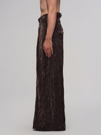 ILNya Nieternite Nifutur Velvet High-Waisted Pleated Wide-Leg Pants