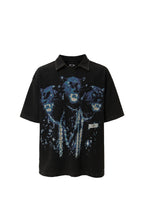 F2CE Distressed Waffle-Knit Graphic Polo