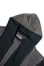 RELABEL Triple-Layer Detachable Striped Hood Long-Sleeve Tee Green