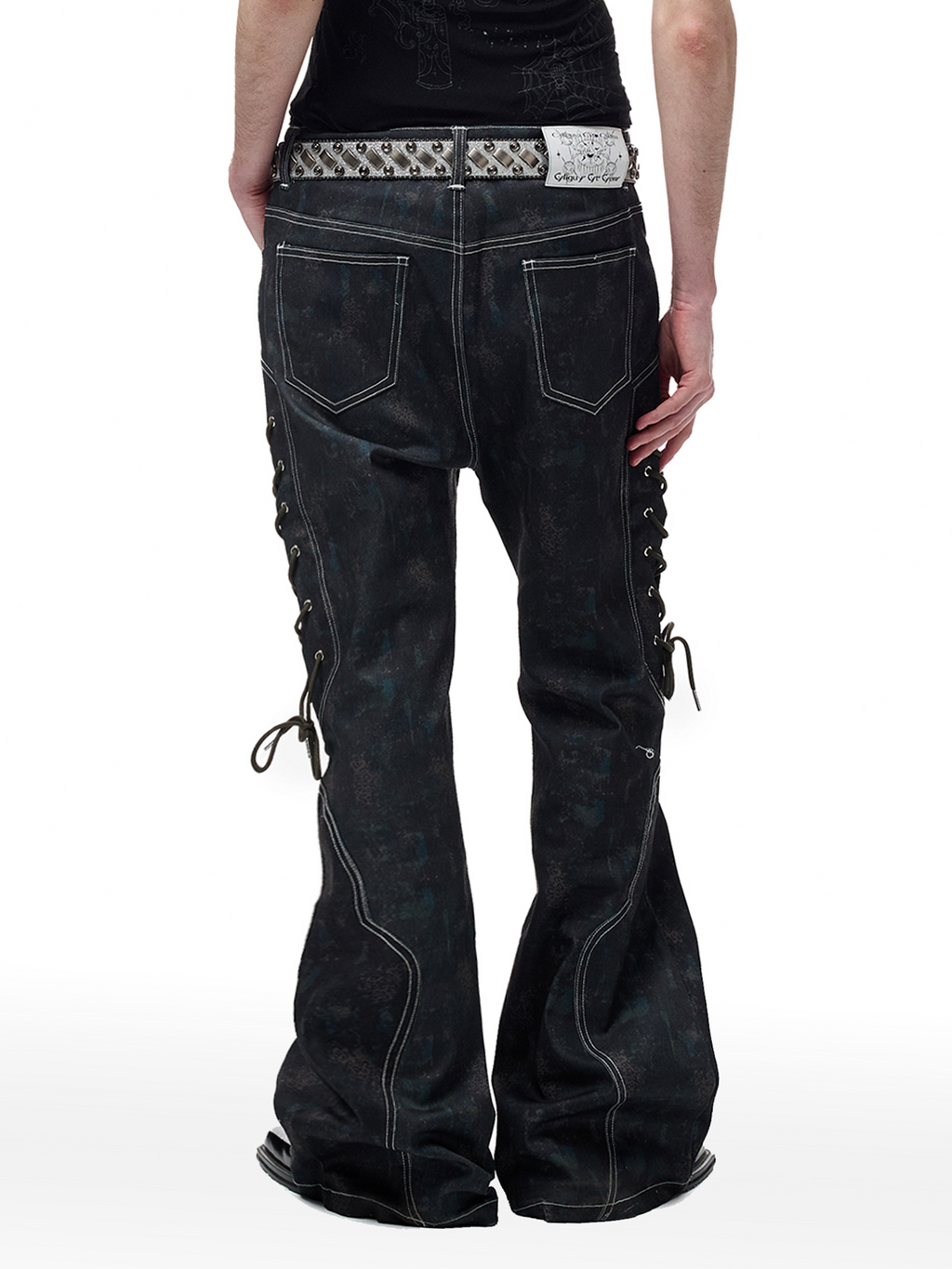 CYCYCY Wasteland Leopard Drawcord Flared Jeans