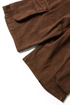 RELABEL Detachable Scarf Washed Multi-Pocket Wide-Leg Shorts Brown