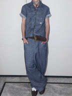 ASSEEN Dropped-Crotch Wide-Leg Linen-Blend Jeans