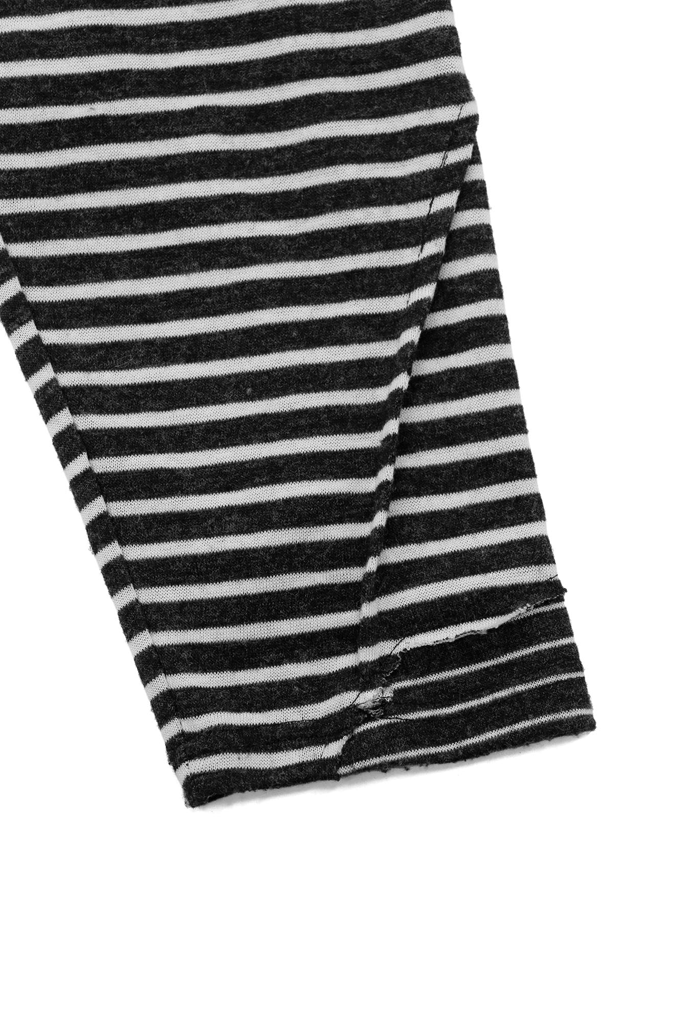 RELABEL Striped Pleated Henley Long-Sleeve Tee