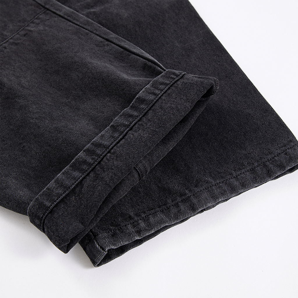 F2CE Washed Panel Multi-Pocket Straight-Leg Jeans