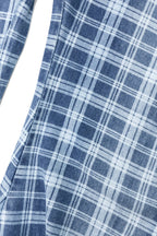 RELABEL Washed Plaid Paneled Oversized Jeans