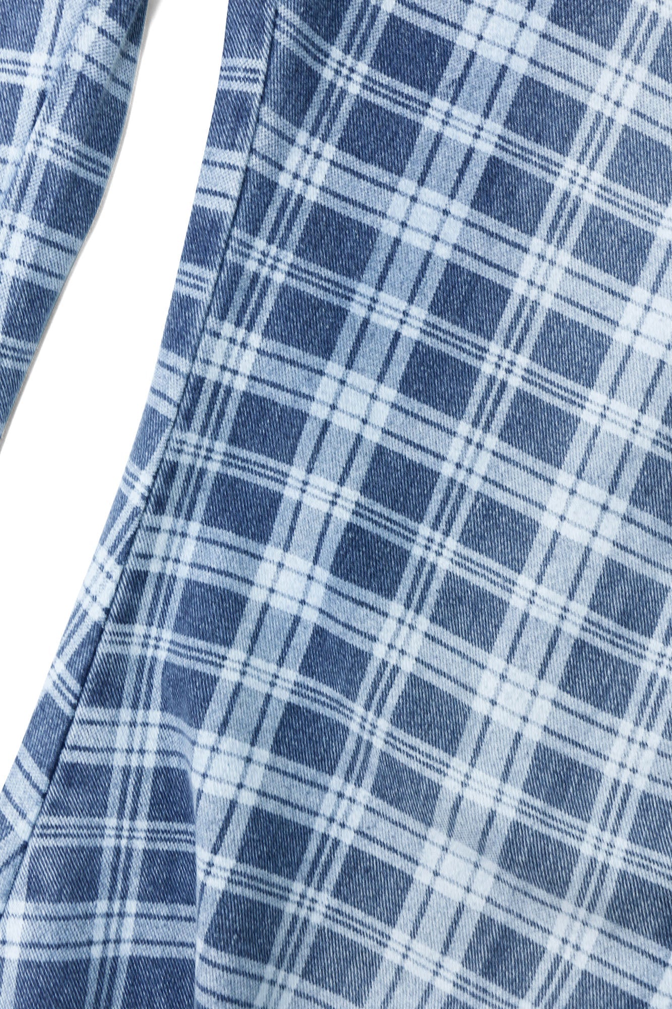 RELABEL Washed Plaid Paneled Oversized Jeans