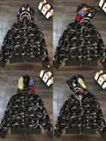 BAPE Shark Camo Full Zip Hoodie Black