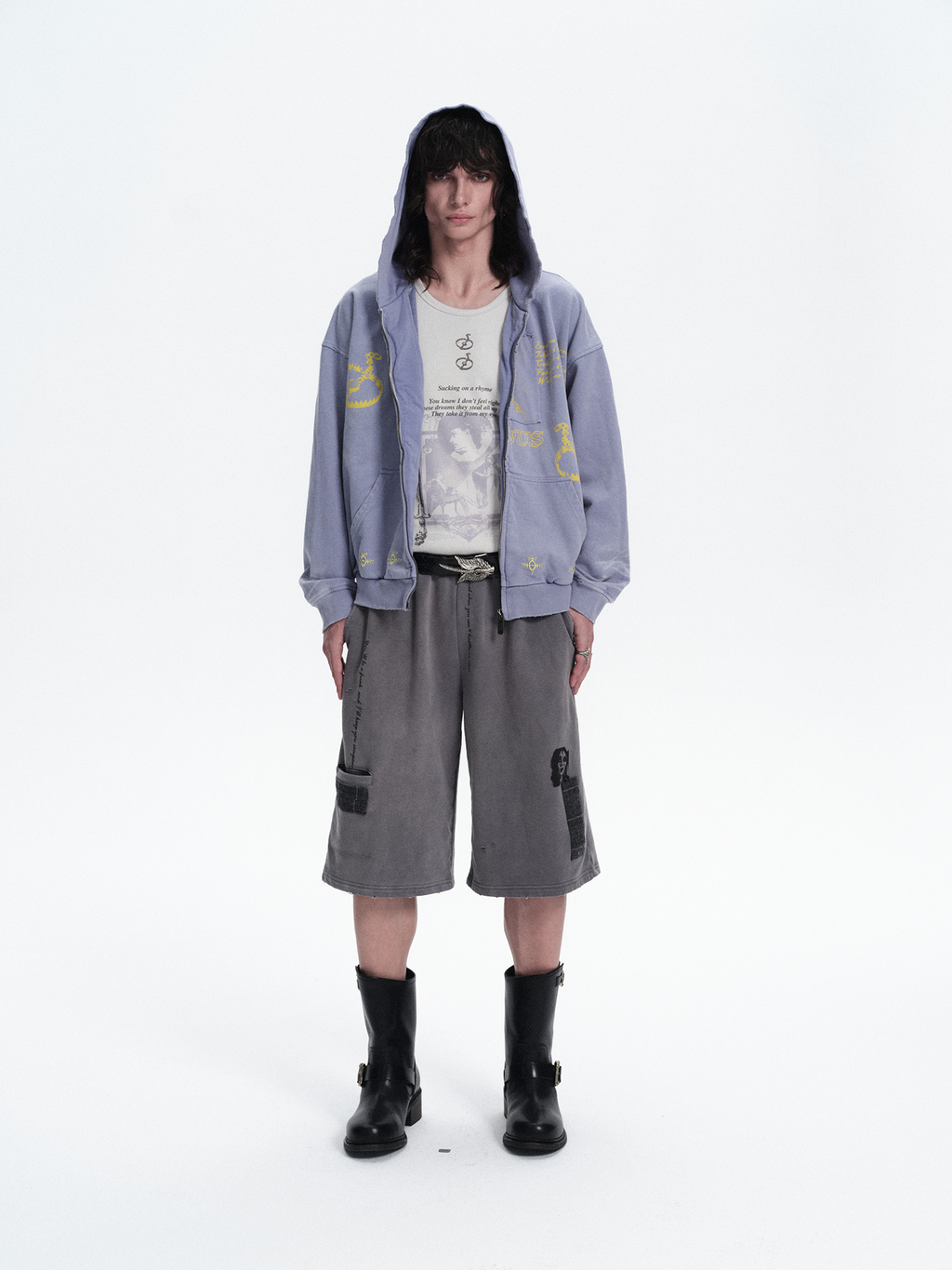 RICHILL Washed Patch Graphic Shorts