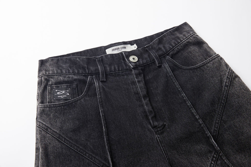 ERROR CODE ROBOT Middle Spliced Faded Jeans