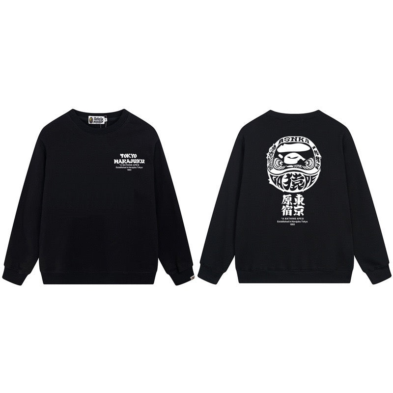 A BATHING APE Tokyo Harajuku Daruma Graphic Crewneck Sweatshirt