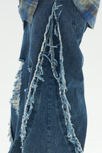 RELABEL Split Heavy-Distressed Washed Denim Pants