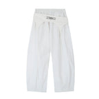 CLP Layered Crinkled Waist-Panel Parachute Pants