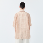 GRAINMUSTARD Linen-Cotton Plaid Half Shirt