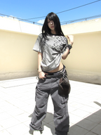ESAIAS Washed Leopard Graphic T-Shirt