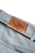 RELABEL Washed Puddled Wide-Leg Jeans