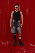 CLP Diamond Distressed Straight-Leg Jorts