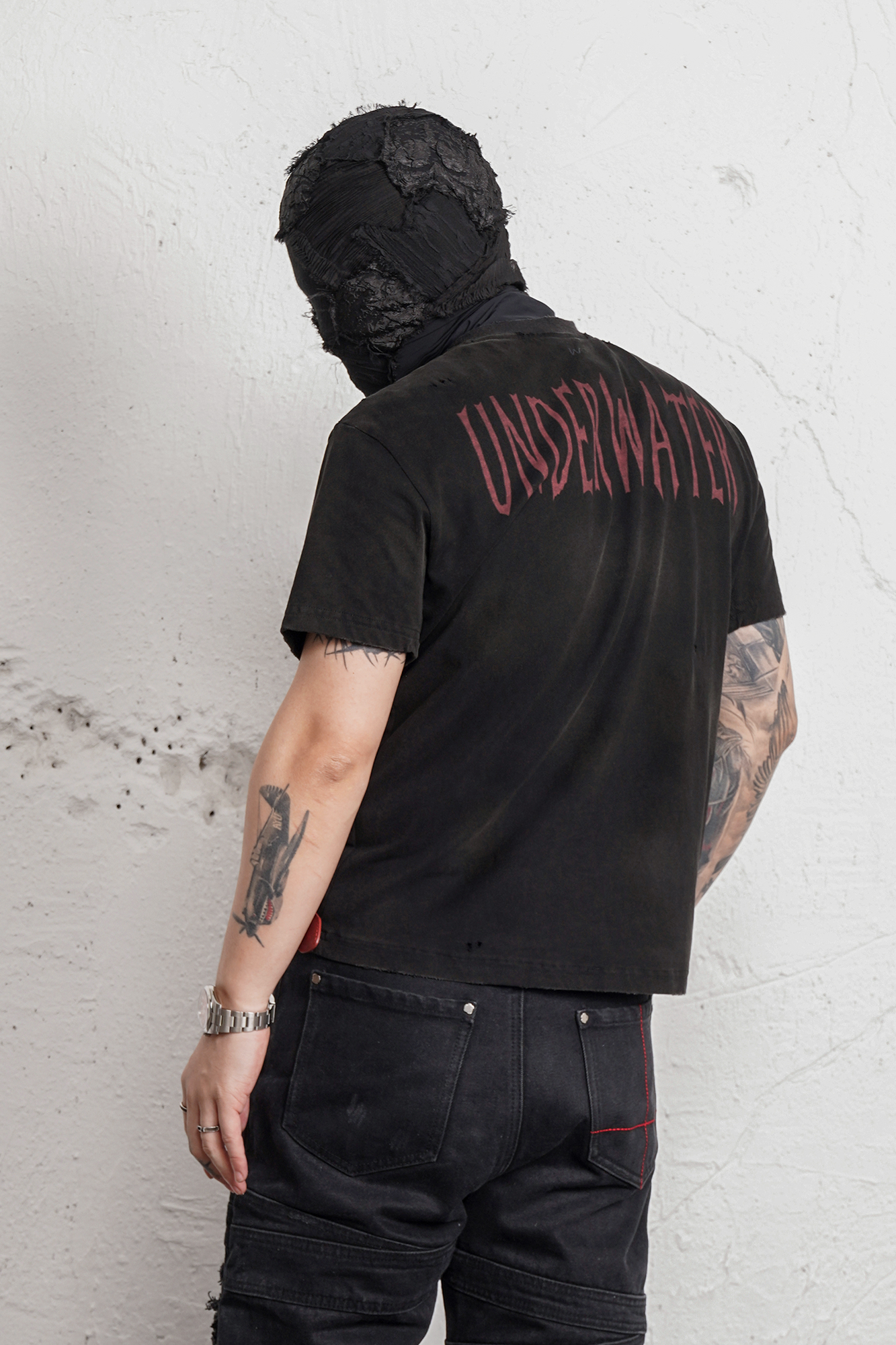 UNDERWATER Washed Distressed Graphic T-Shirt