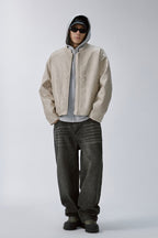 F2CE Retro Corduroy Logo Embroidery Straight-Leg Jeans