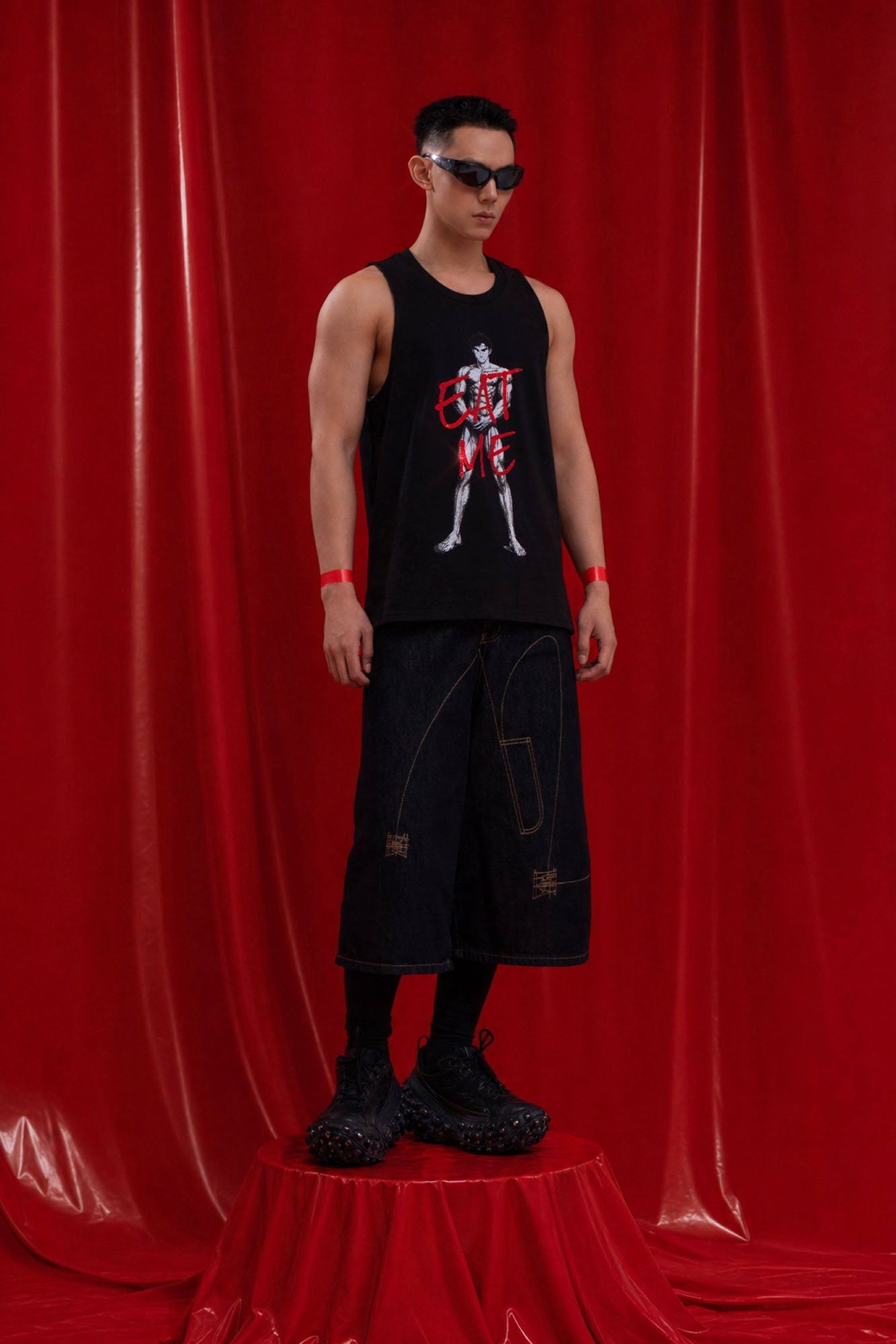 CLP Retro Contrast Stitch Straight-Leg Jorts