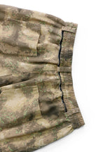 RELABEL Detachable Scarf Camo Leopard Panel Oversized Shorts