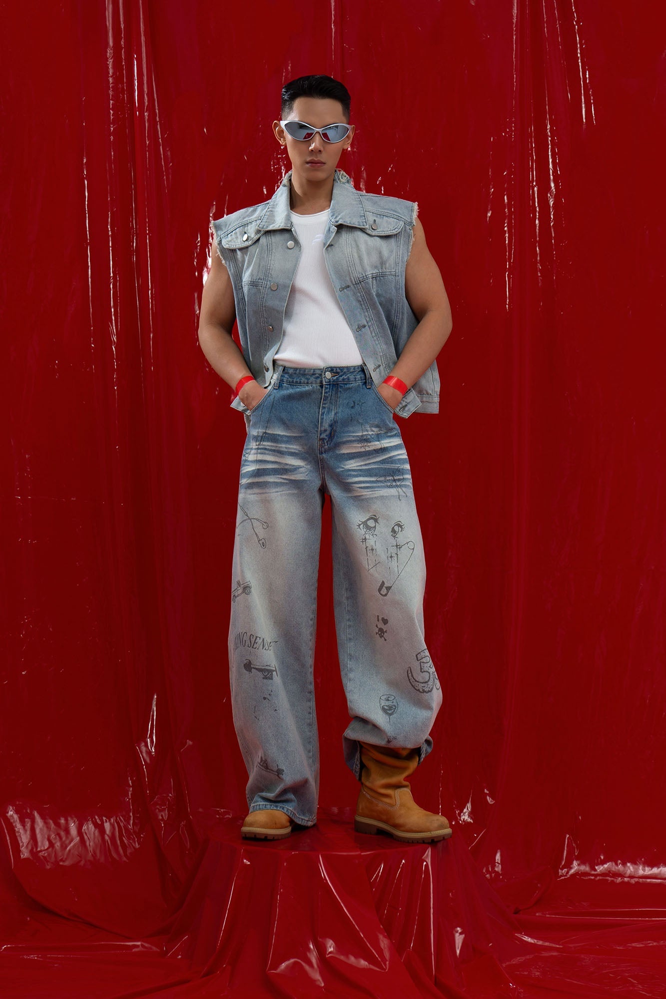CLP Washed Graffiti Jeans