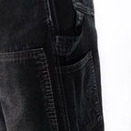 CATSSTAC Distressed Double-Knee Carpenter Straight-Leg Jeans Black