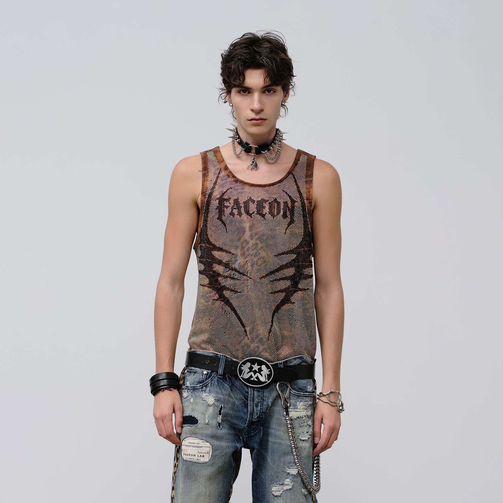 FACEONLAB Venom Diamond Punk Tank Leopard