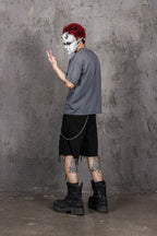 UNDERWATER Washed Ripped Gradient T-Shirt Blue