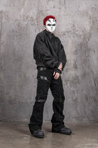 UNDERWATER Distressed Spliced Fallen Armor Zip-Up Hoodie
