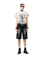 CYCYCY Retro Washed Paneled Denim Shorts