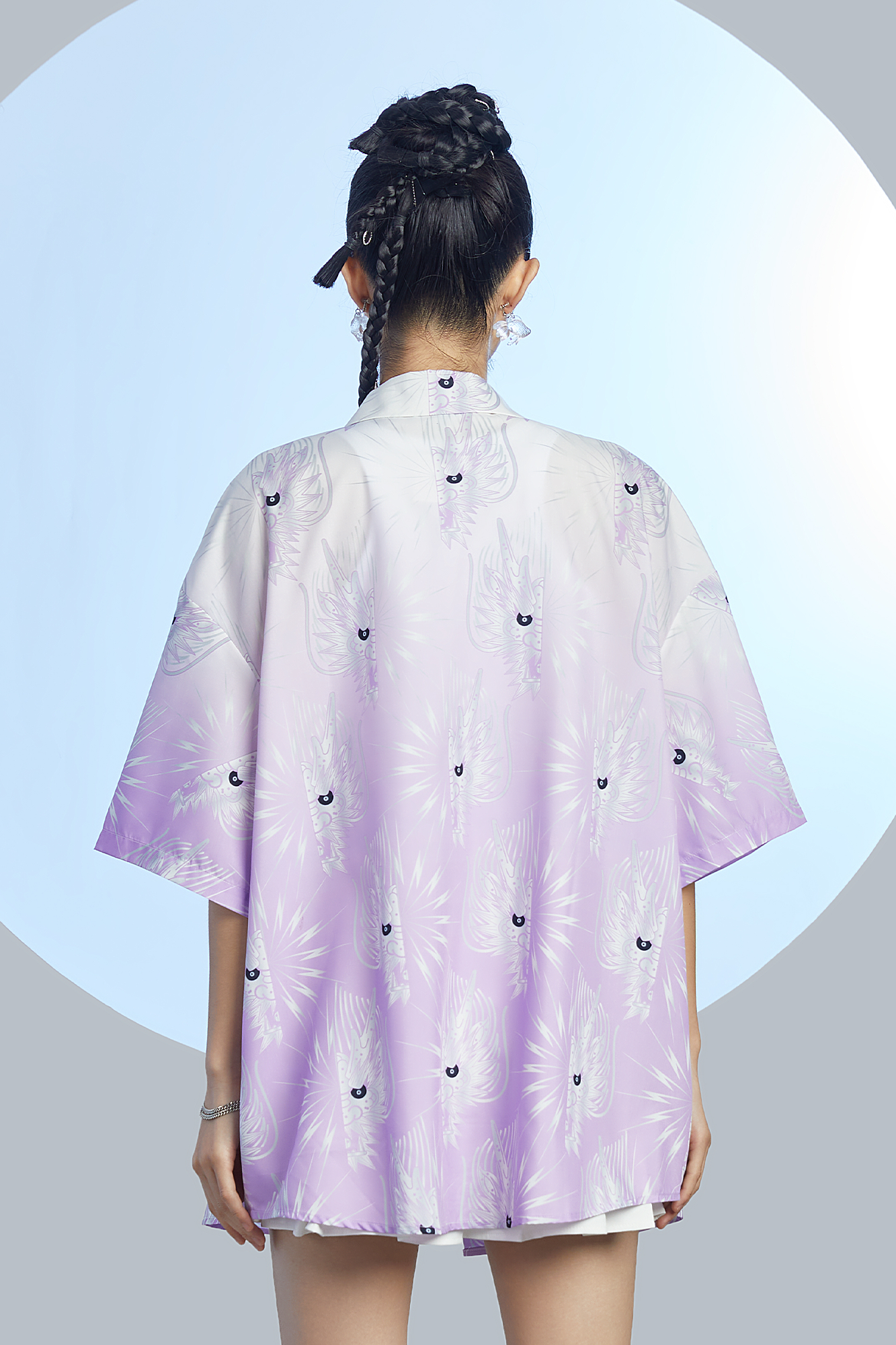MASH UP ASIA Dragon Jacquard Half Shirt