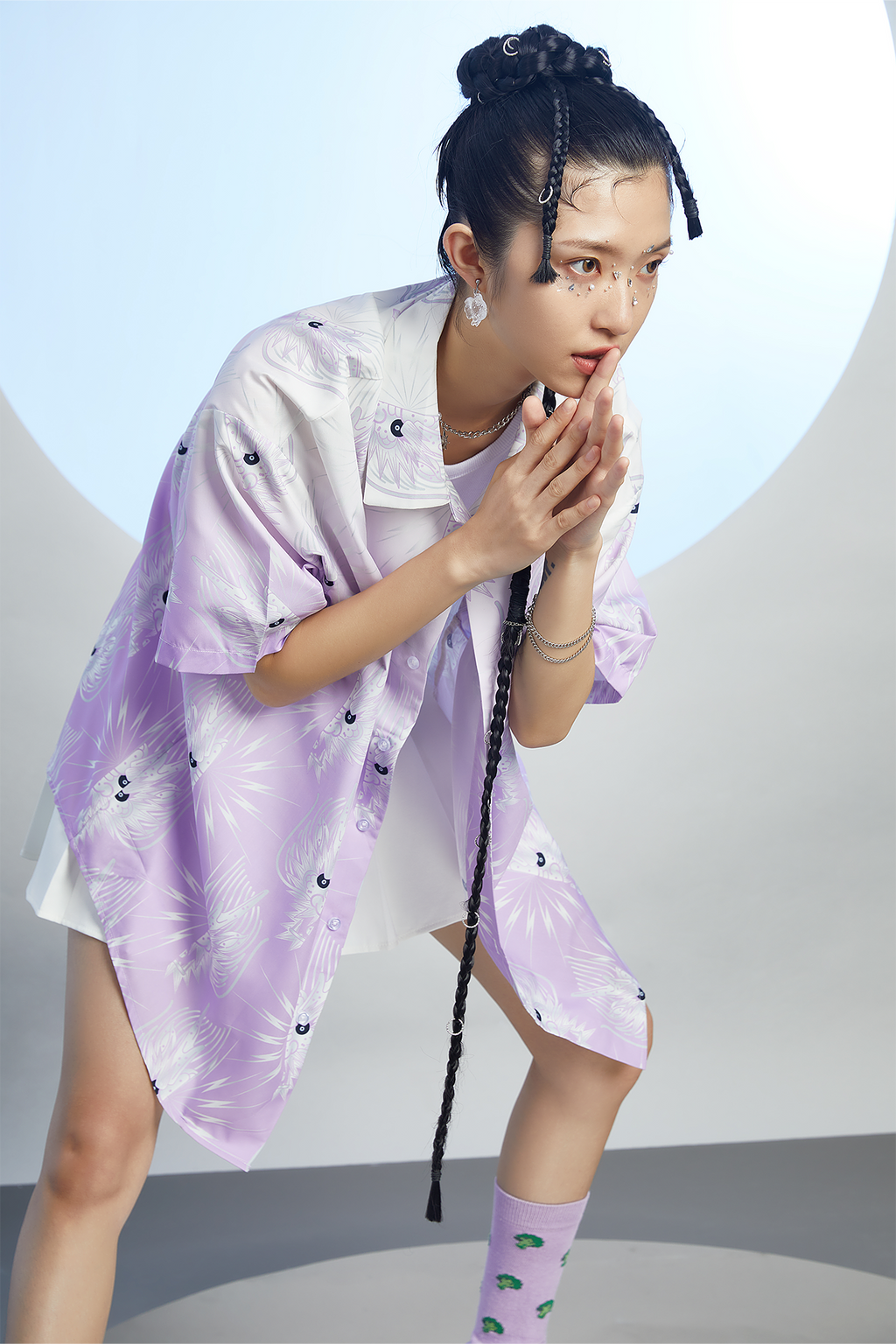 MASH UP ASIA Dragon Jacquard Half Shirt