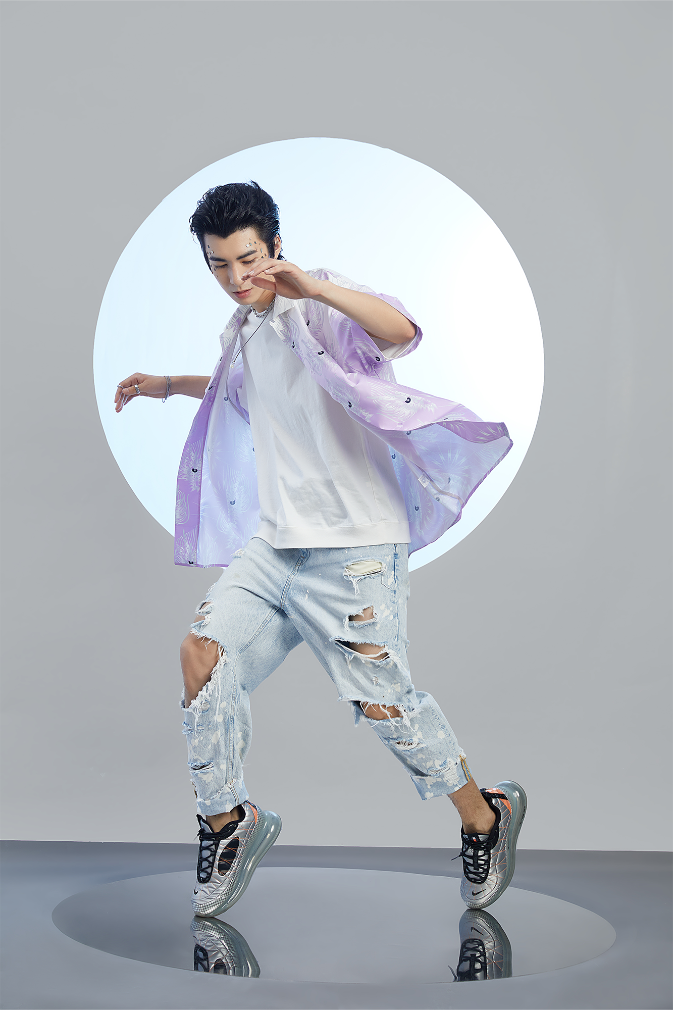 MASH UP ASIA Dragon Jacquard Half Shirt