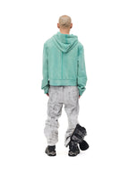 WHISTLEHUNTER Distressed Embroidered V-Neck Hoodie