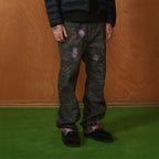 PMW Distressed Brush-Paint Straight-Leg Jeans