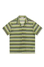 EPIC POETRY Geometric Ripple Knitted Half Shirt Watermelon