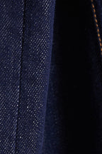 ASSEEN Flower Patchwork Stitched Raw Denim Half Shirt