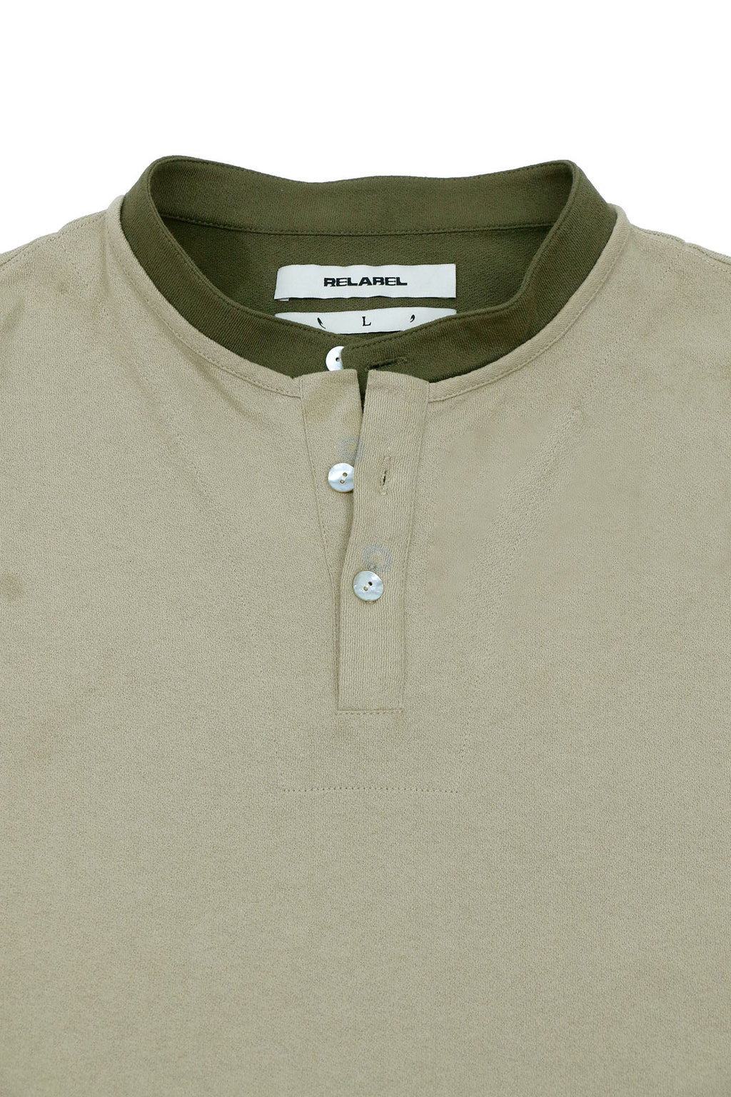 RELABEL Contrast Layered Henley Long-Sleeve Tee